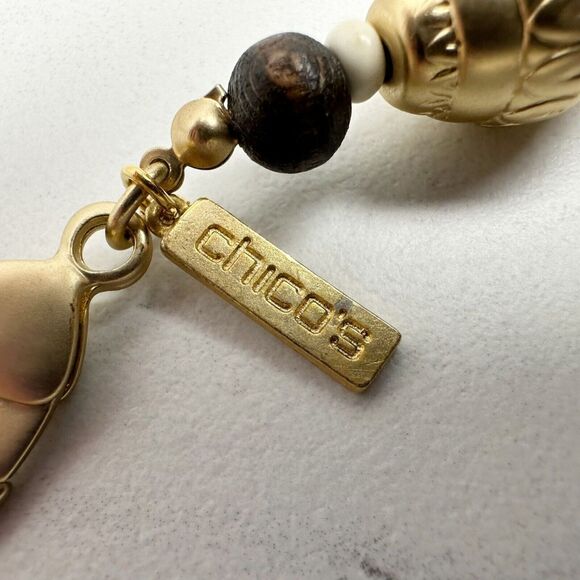 Chico's Collectibles Chunky Beaded Gold Tone Statement Necklace ✨ - Picture 11 of 12